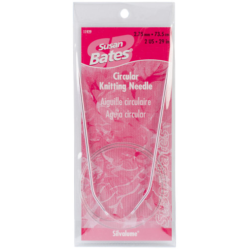 Susan Bates Silvalume Circular Knitting Needles 29"-Size 2/2.75mm - 119292 - 077216005624